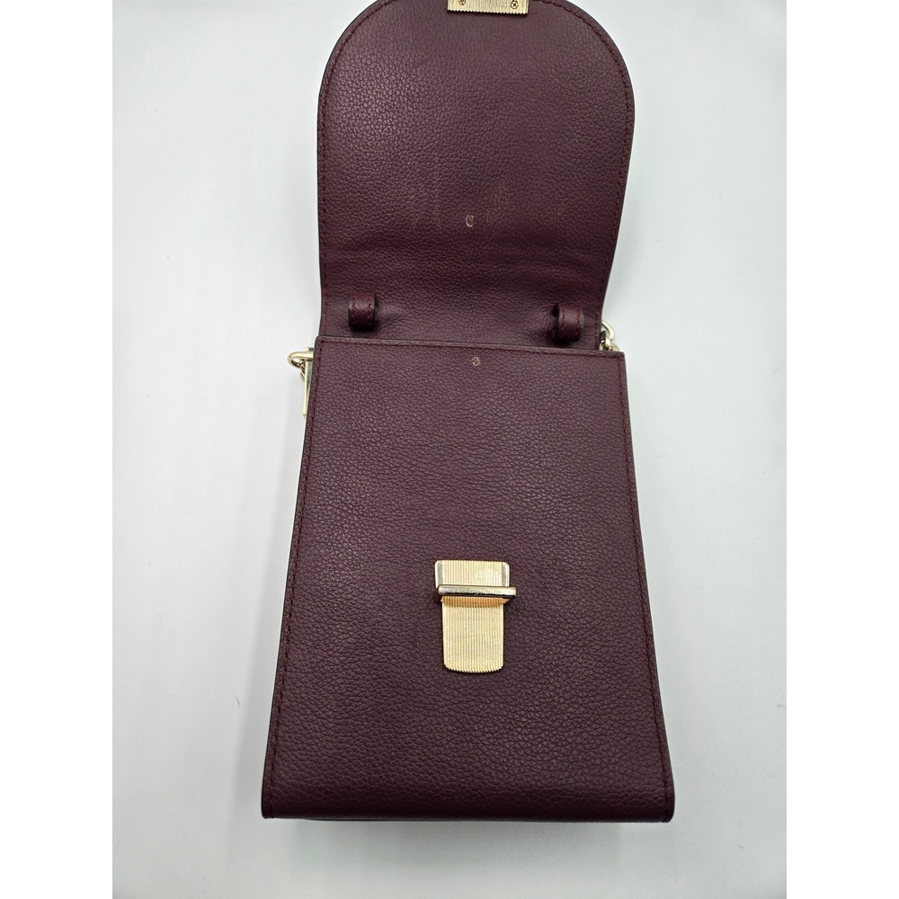 Henri Bendel New York Burgundy Leather Cell Phone Crossbody Bag - Picture 5 of 15